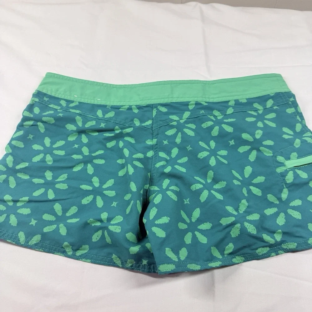 Patagonia Wavefarer Board Shorts Womens 10 Teal Sand Dollar Surf Swim Nylon‎